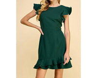 Tcec - Clara Short Ruffle Sleeves Mini Dress