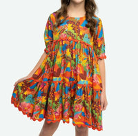 BRITON COURT Girls Quinn Dress in tangerine tango - kids' dress