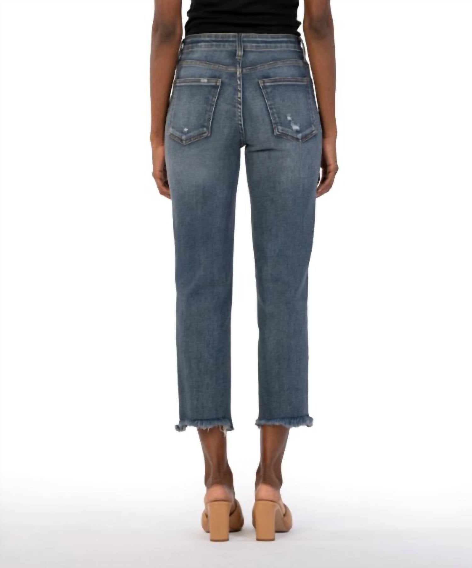 Kut From The Kloth - Rachael Mom Jeans With Frey Hem