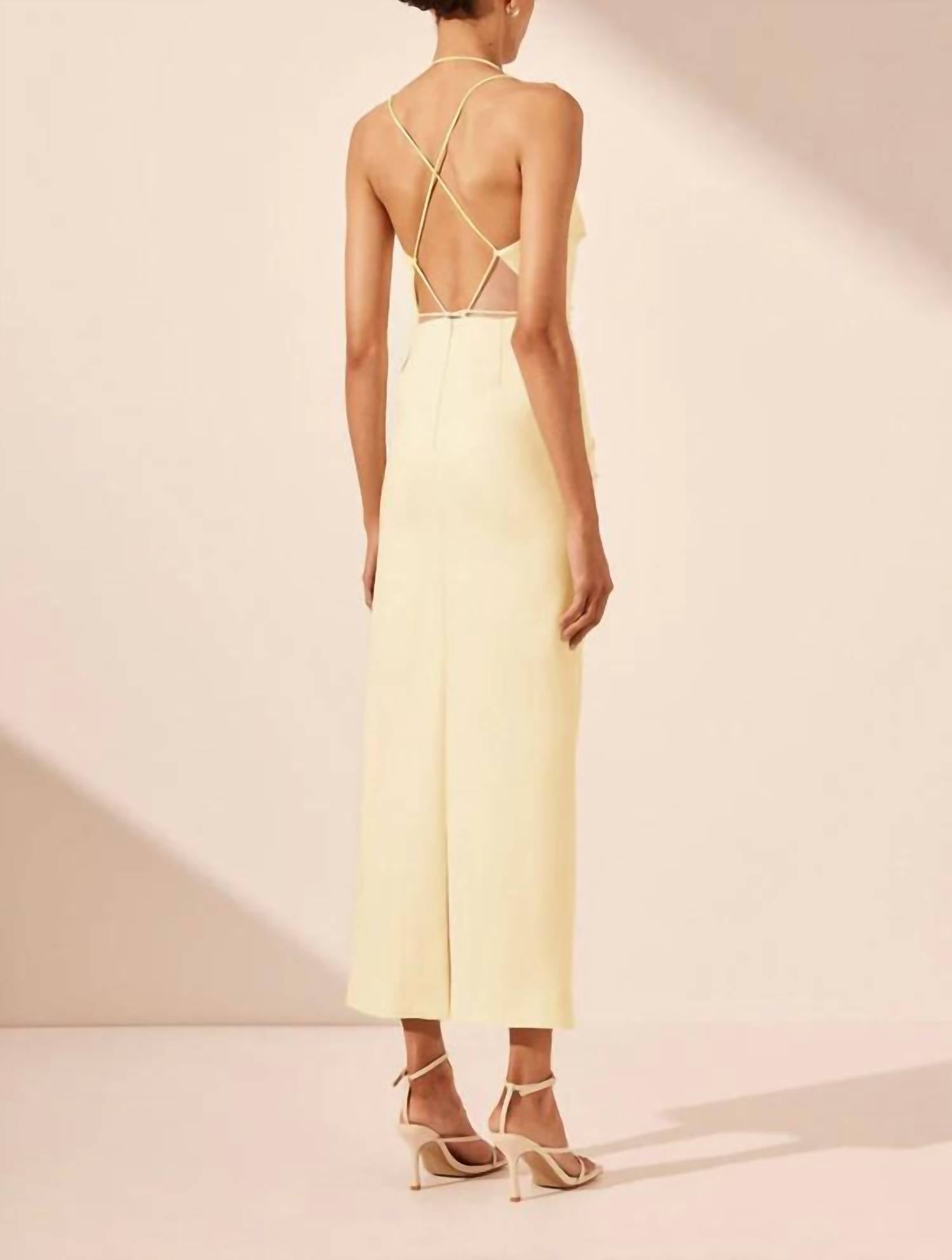 Shona Joy - Lani Draped Cross Back Midi Dress