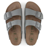 BIRKENSTOCK Men's Arizona Rivet Logo Textile Sandals in stone coin - men's sandal - detail view