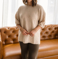 Free People Margot Sweater Tee in pearl melange 1 - women's t-shirt