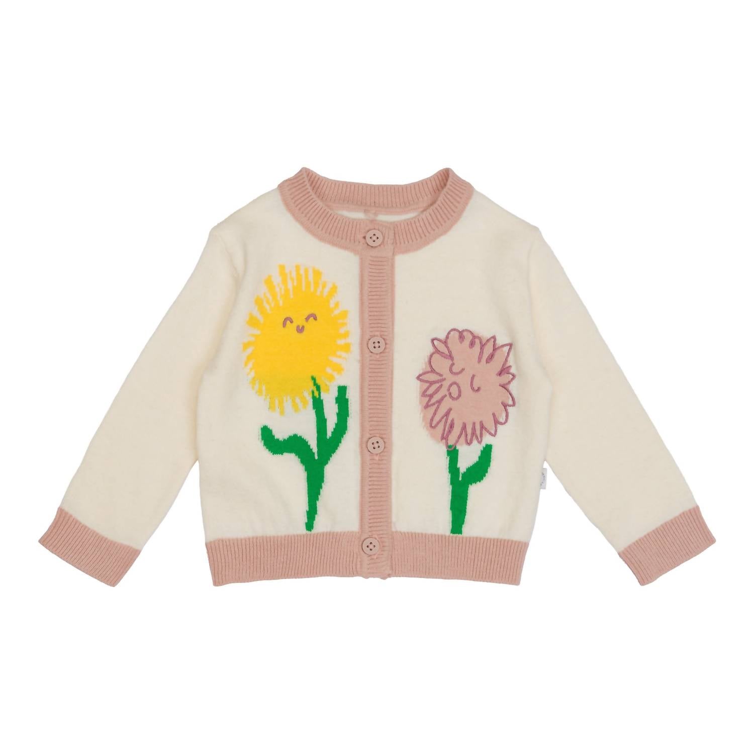 Stella McCartney Baby Girl Dandelion Intarsia Cardigan in beige - item