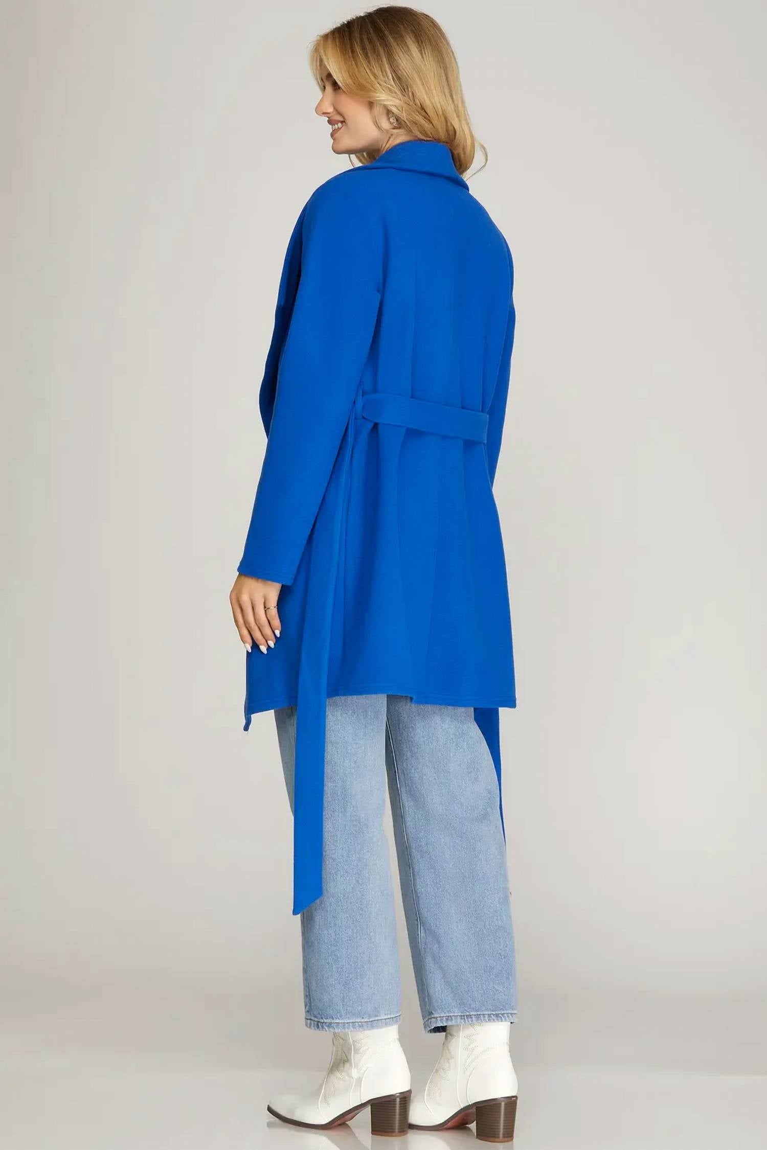 She + Sky - Long Sleeve Open Front Coat