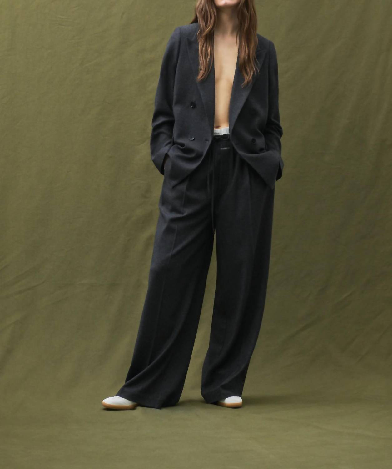 CLOSED Wynston Wide Leg Pants in anthracite melange - women's pants - view 4