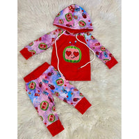 Kidscharm - Girl's Cocomelon Valentine's Day Hoodie and Pant Set