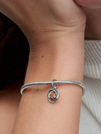 Pandora Honey Eternity Circle Dangle Charm in silver - women's jewelry - detail view