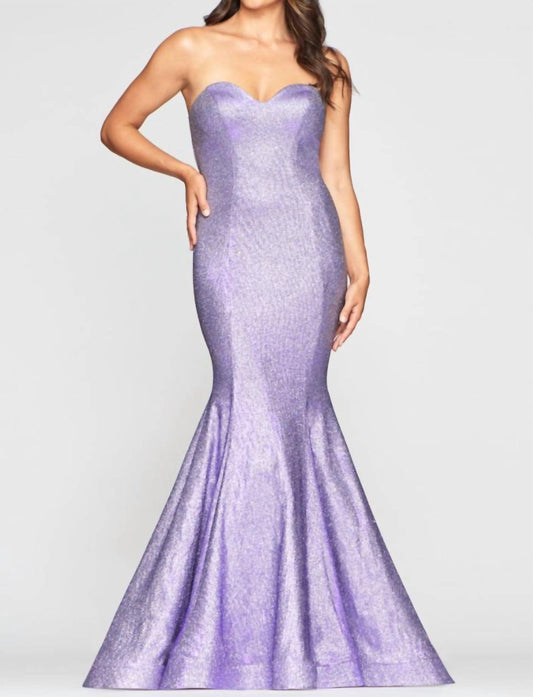 Metallic Strapless Gown