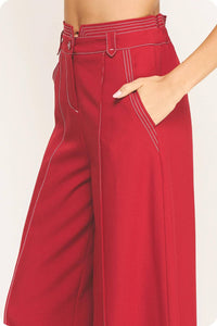 Strut & Bolt - Top Stitch Detail Wide Leg Trousers