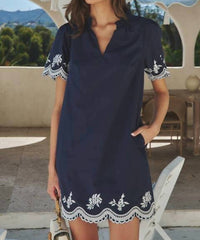 Sugarlips - Melania Embroidered Shift Mini Dress