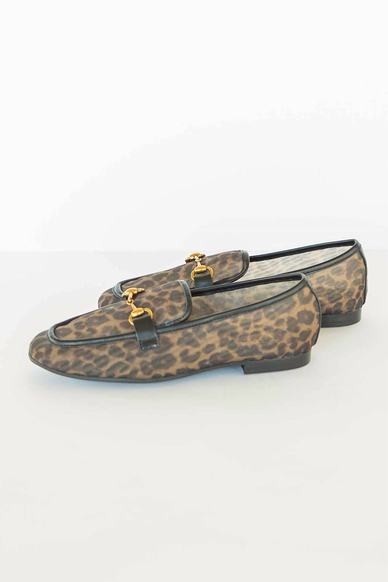 Mia Shoes Women's Blossom Mesh Loafers in leopard - women's flats