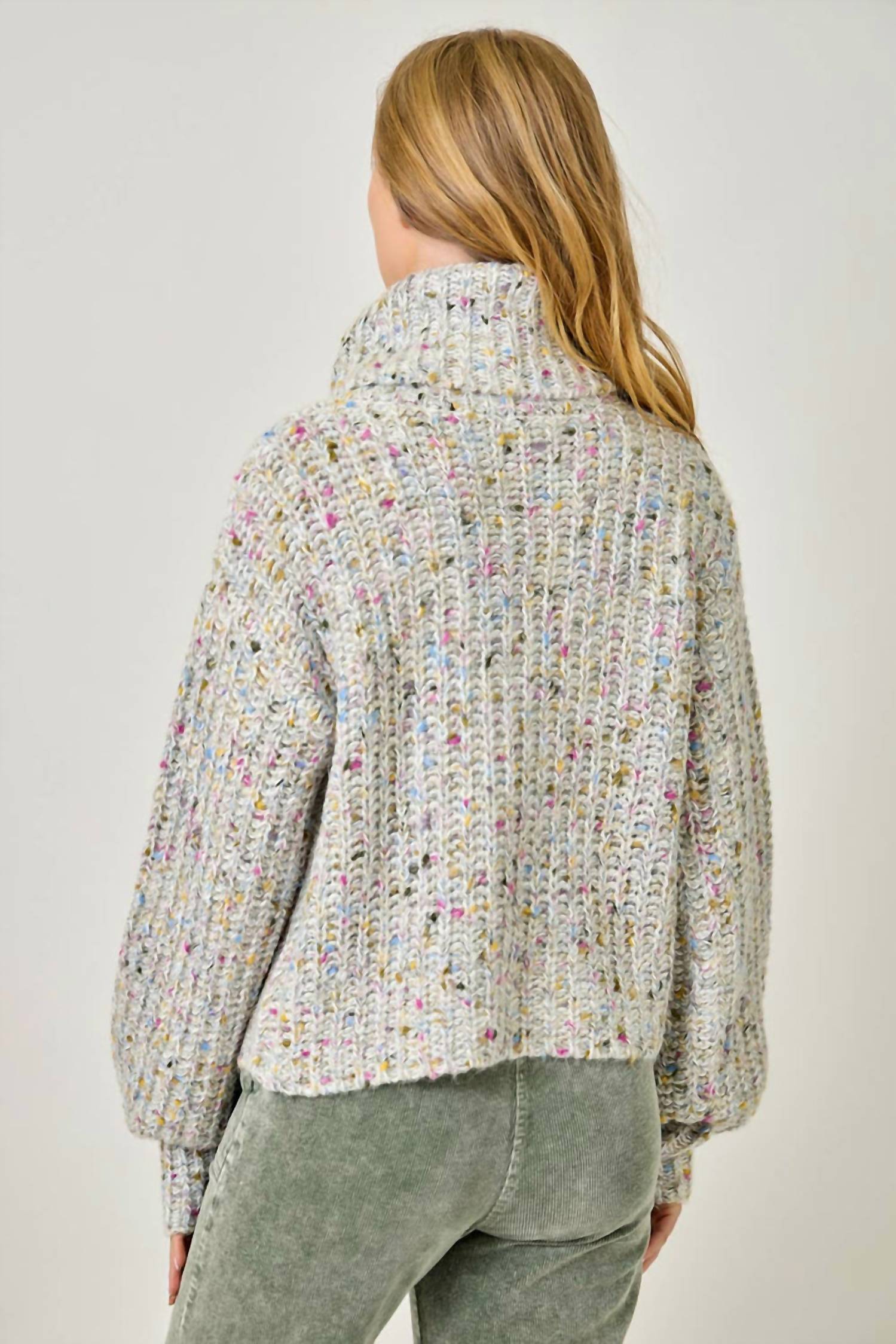 Mystree - Turtleneck Mixed Yarn Sweater