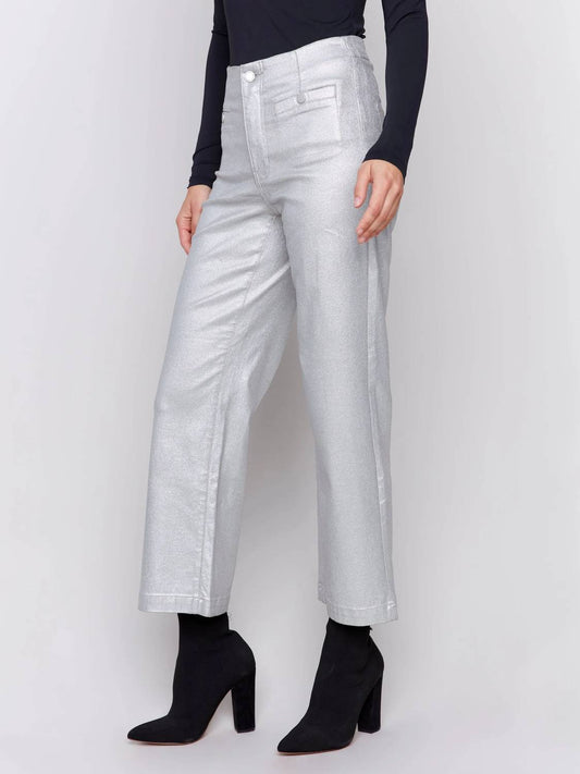 Charlie B - Shiny Wax Flare Leg Pant