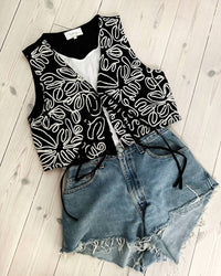 In February - Beautifully Embroidered Knit Vest