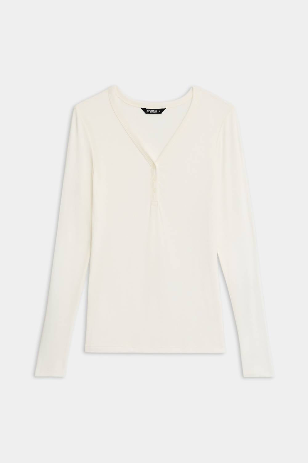 Splits59 - Louise Rib Henley Long Sleeve Tee
