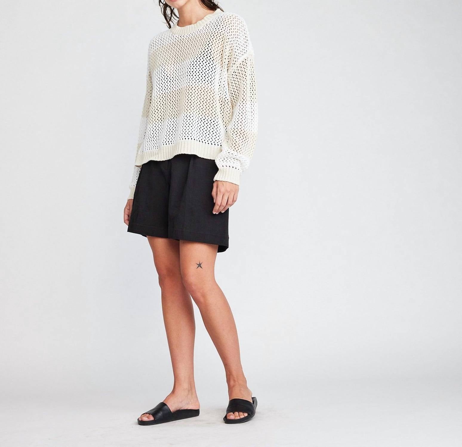Self Contrast - Alanna Long Sleeve Fishnet Sweater