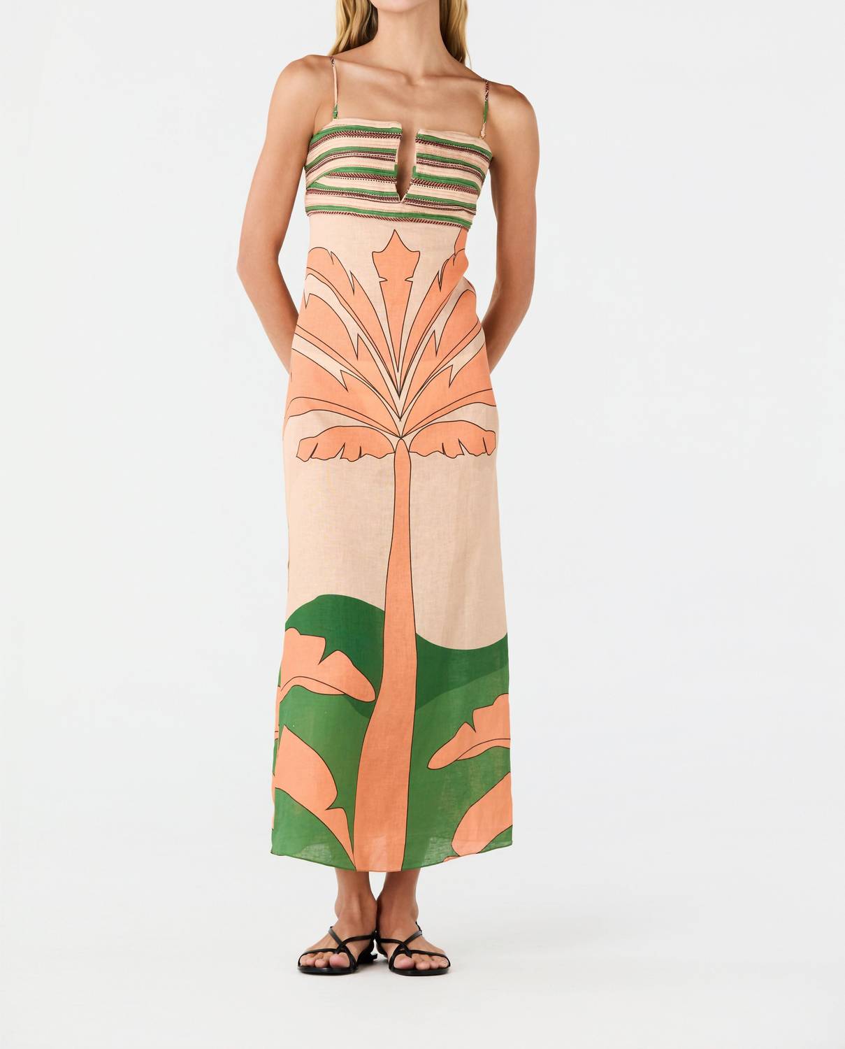 Juan De Dios - ANTIQUA LINEN MIDI DRESS