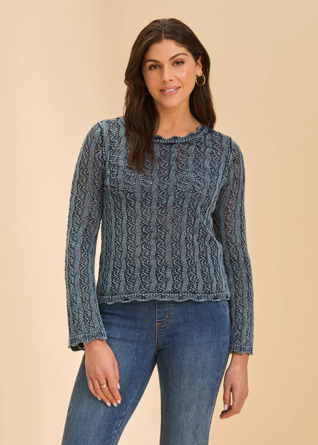 Fdj - Open Weave Long Sleeve Sweater