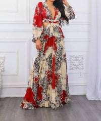 Surelymine - Fantasy Ruffles Cut Out Laced Back Maxi Dress