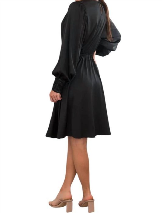 Vine & Love - Sequin Detail Satin Dress