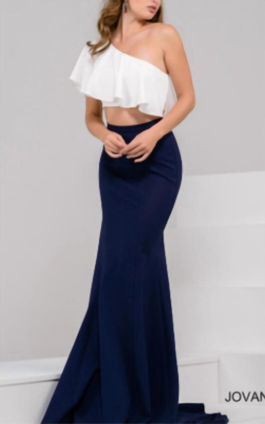 Jovani - One Shoulder Jovani Two Piece