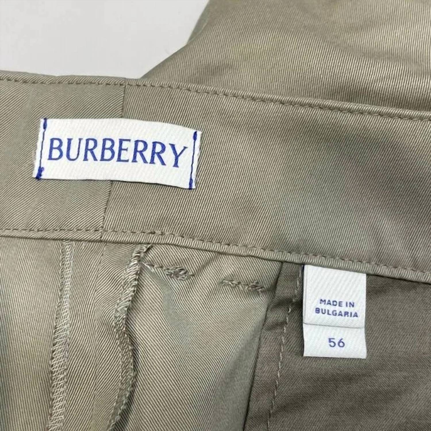 Burberry Men's Straights Leg Cotton Pants in moss green - men's pants - view 5