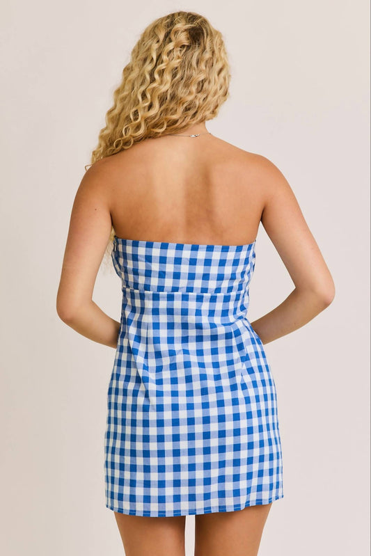 Le Lis - Strapless Gingham Mini Dress