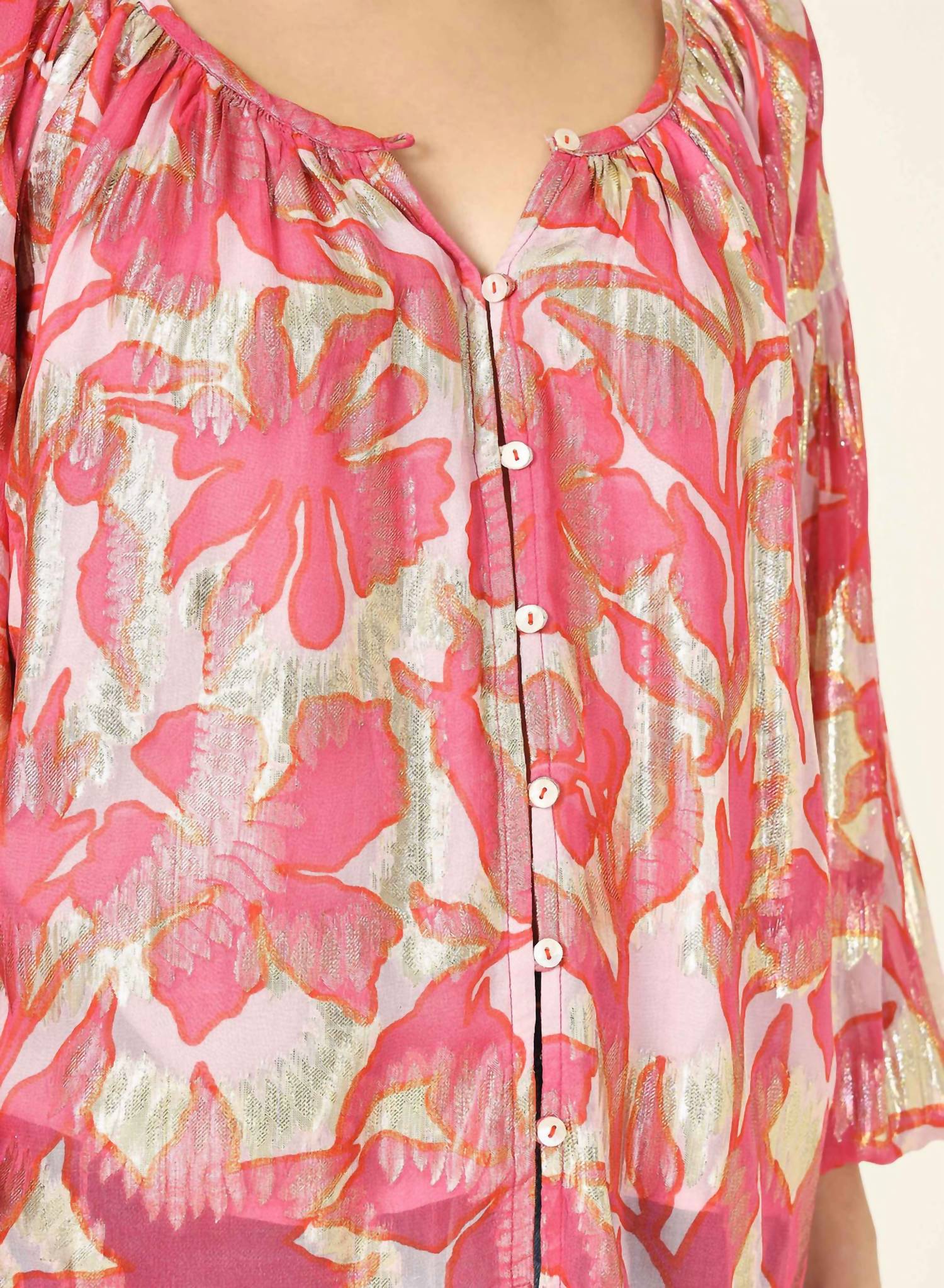 Omika - Flora Peasant Sleeve Blouse