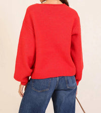 Lumiere - Tilly Gingham Bow Tie Knit Sweater