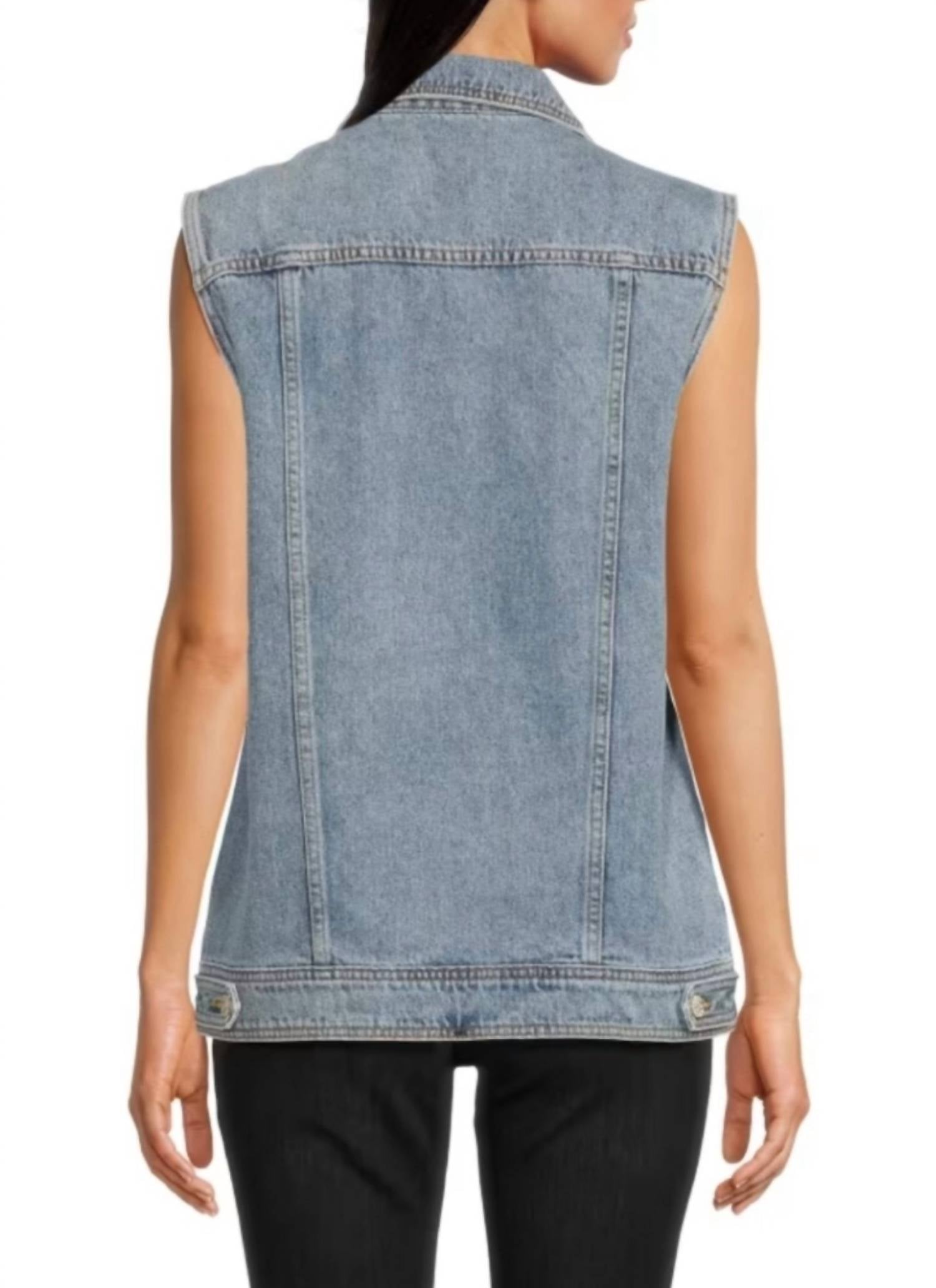 Amanda Uprichard - Rhinestone Embellished Button Greyson Denim Vest