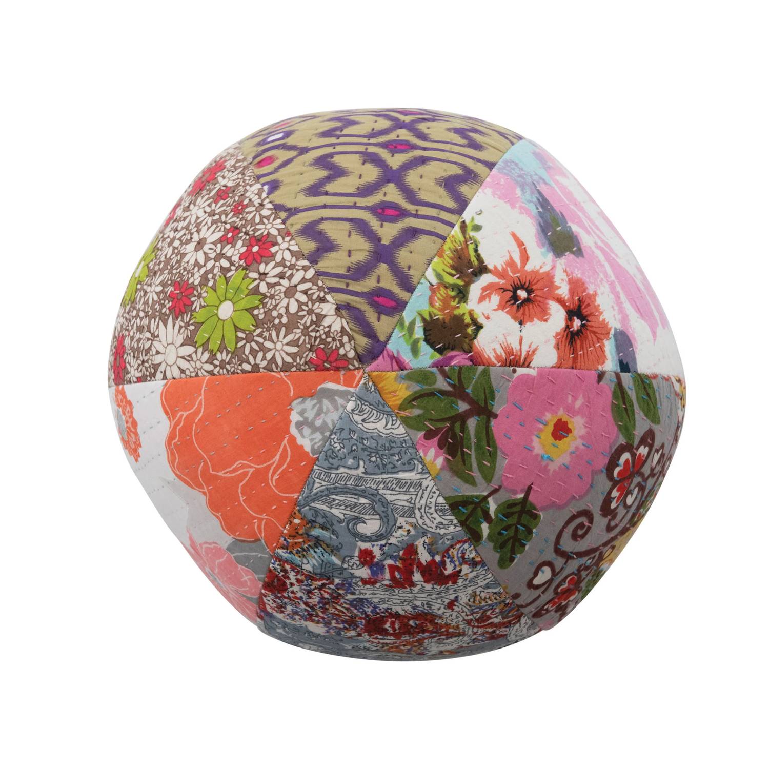 Creative Co-Op - Patchwork Quilt Ball Pillow