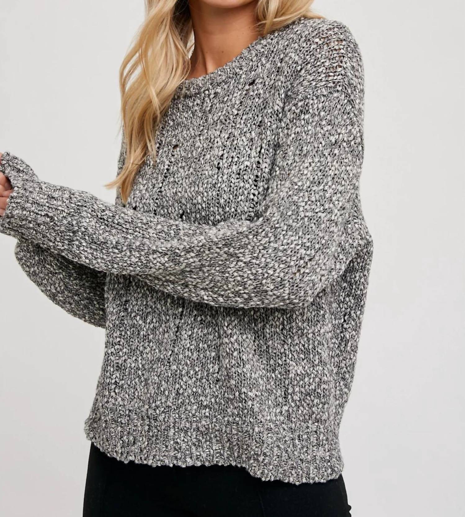 Urban Threads - Distressed Knit Pullover Sweater
