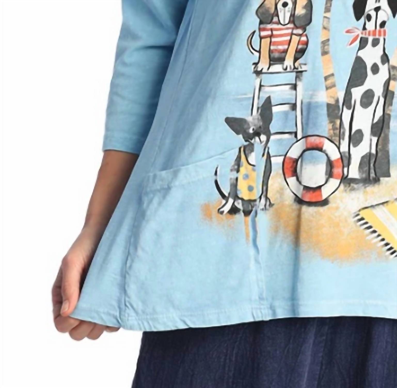 Jess & Jane - Aloha Mineral Washed Patch Pocket Cotton Top