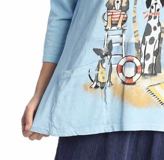 Jess & Jane - Aloha Mineral Washed Patch Pocket Cotton Top