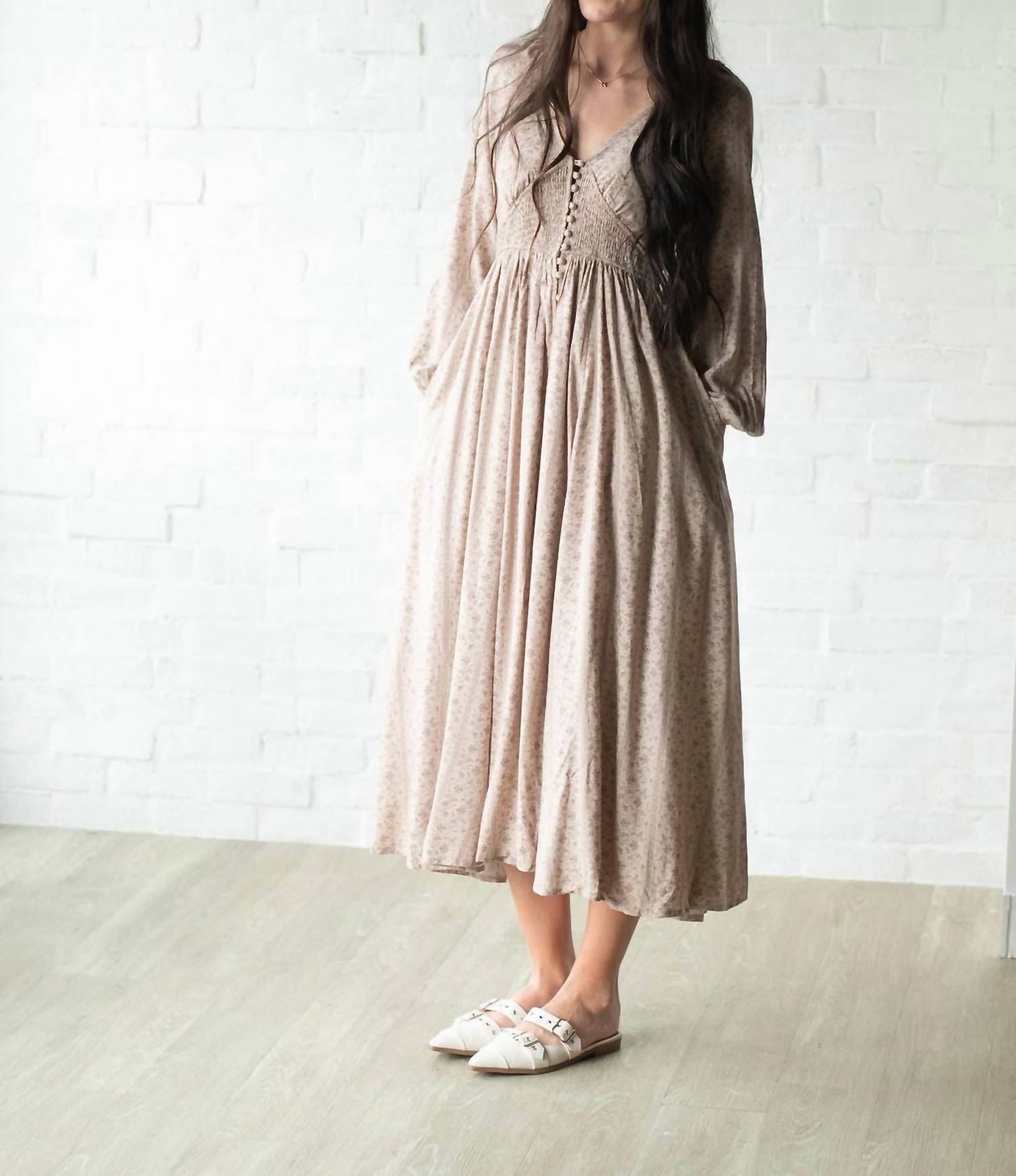 In-Loom - Women's Smocked Midi Dress