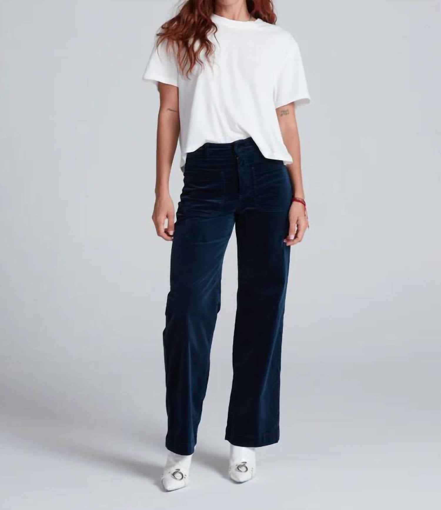 Askk Ny - Sailor Velvet High Rise Wide Leg Pants