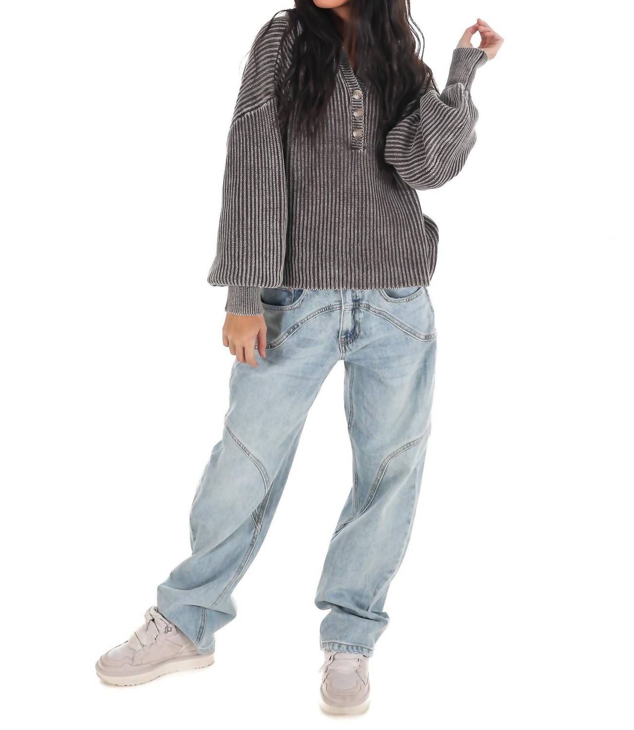 Zenana - Always on Point Collared Sweater