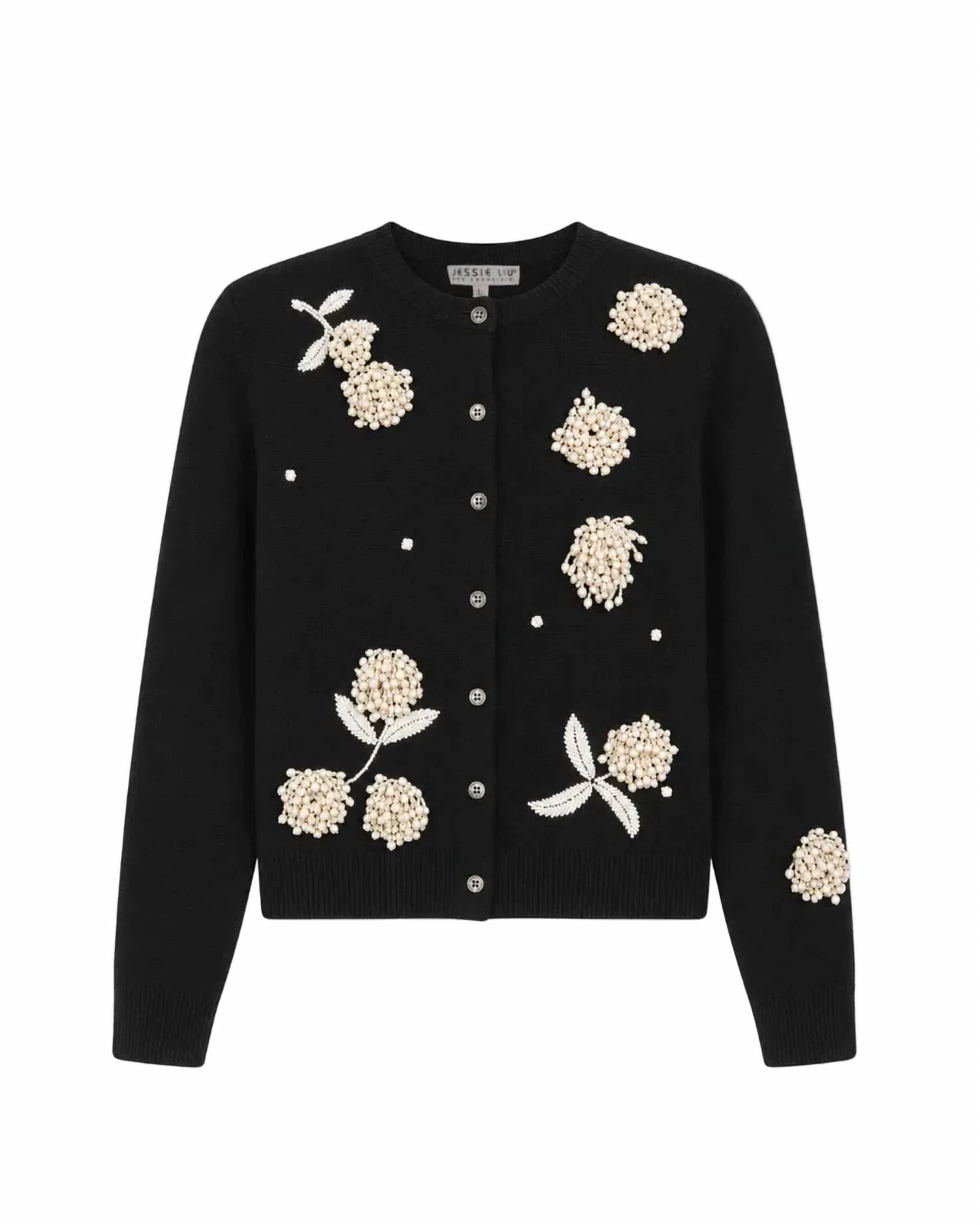 Jessie Liu - Women's Merino Wool V Neck Cardigan