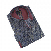 Eight X - Print Foil Jacquard Shirt With Trim