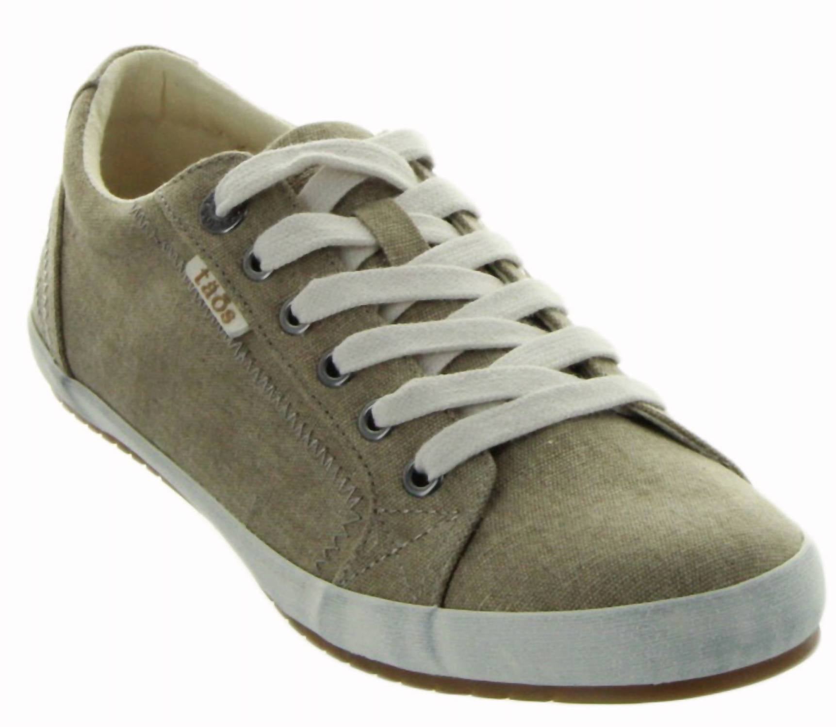 taos Women's Star Sneakers in khaki washed canvas - women's sneaker
