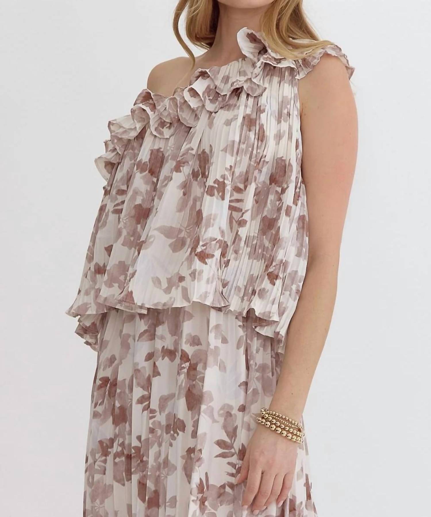 Entro - Petal Whisper One-shoulder Top