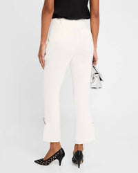 cinq a sept RHINESTONE PIN CROPPED KERRY PANT in ivory 1 - women's pants - detail view