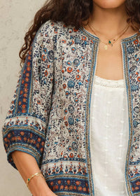 M.A.B.E. - Cass Print Woven Pin-stripe Jacket
