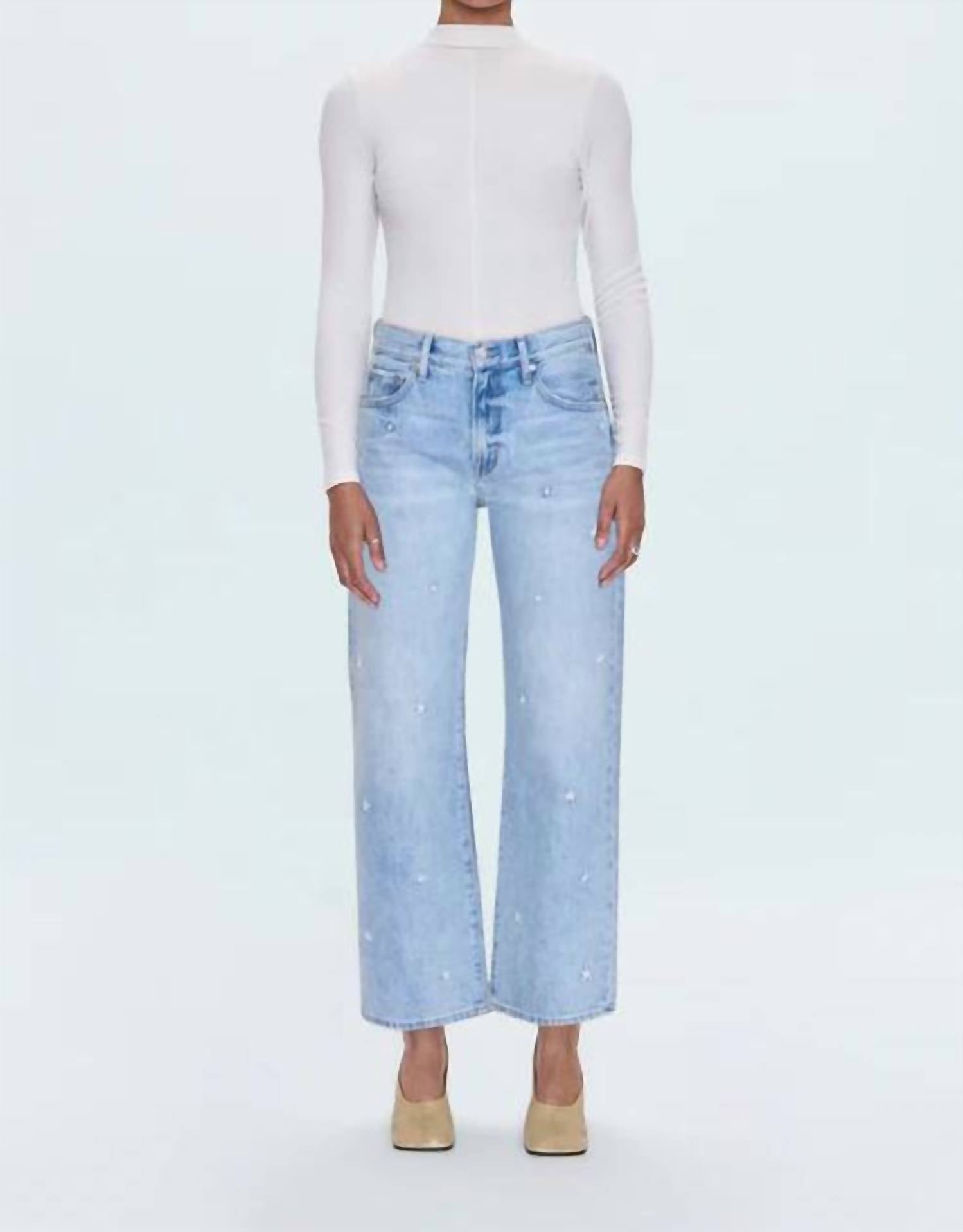 Pistola - Lexi Mid Rise Bowed Straight Jeans