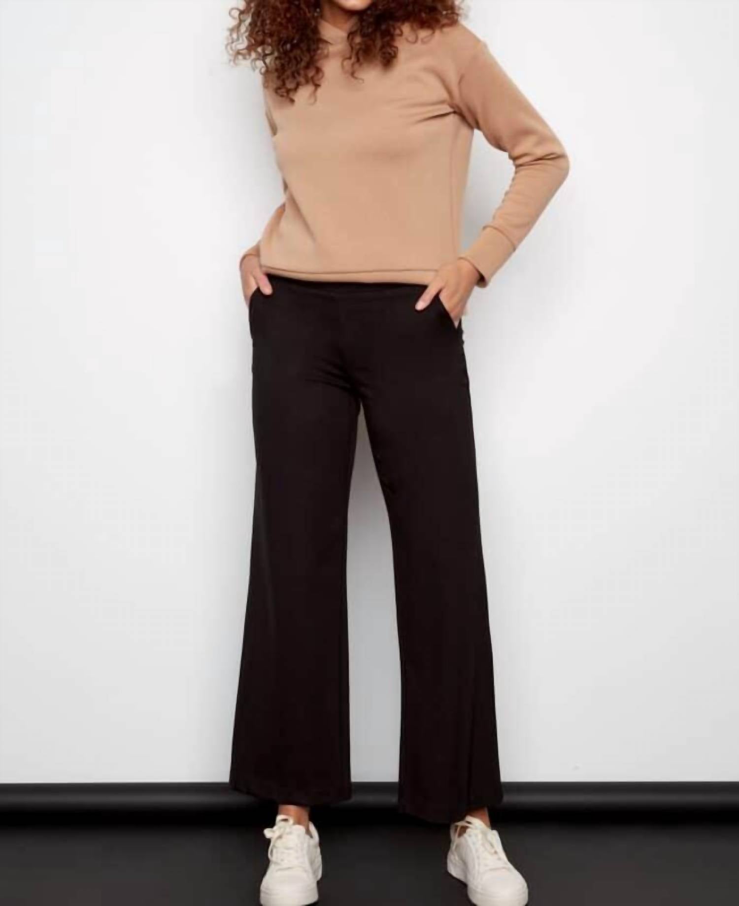 I Love Tyler Madison - Roxanne Solid Ponte Wide-leg Pant