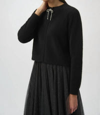 Joseph Ribkoff - Rhinestone Bow Cardigan