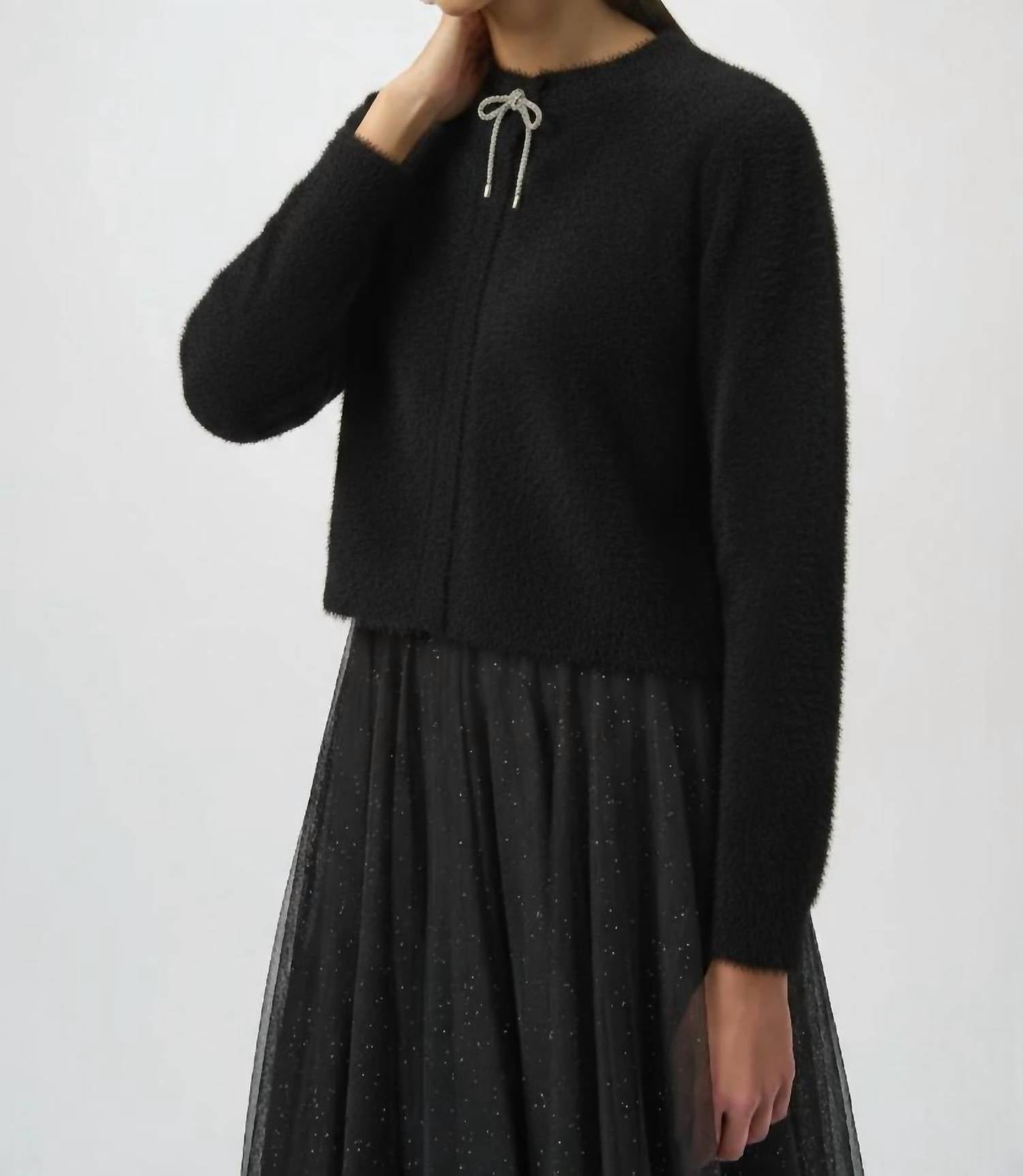 Joseph Ribkoff - Rhinestone Bow Cardigan
