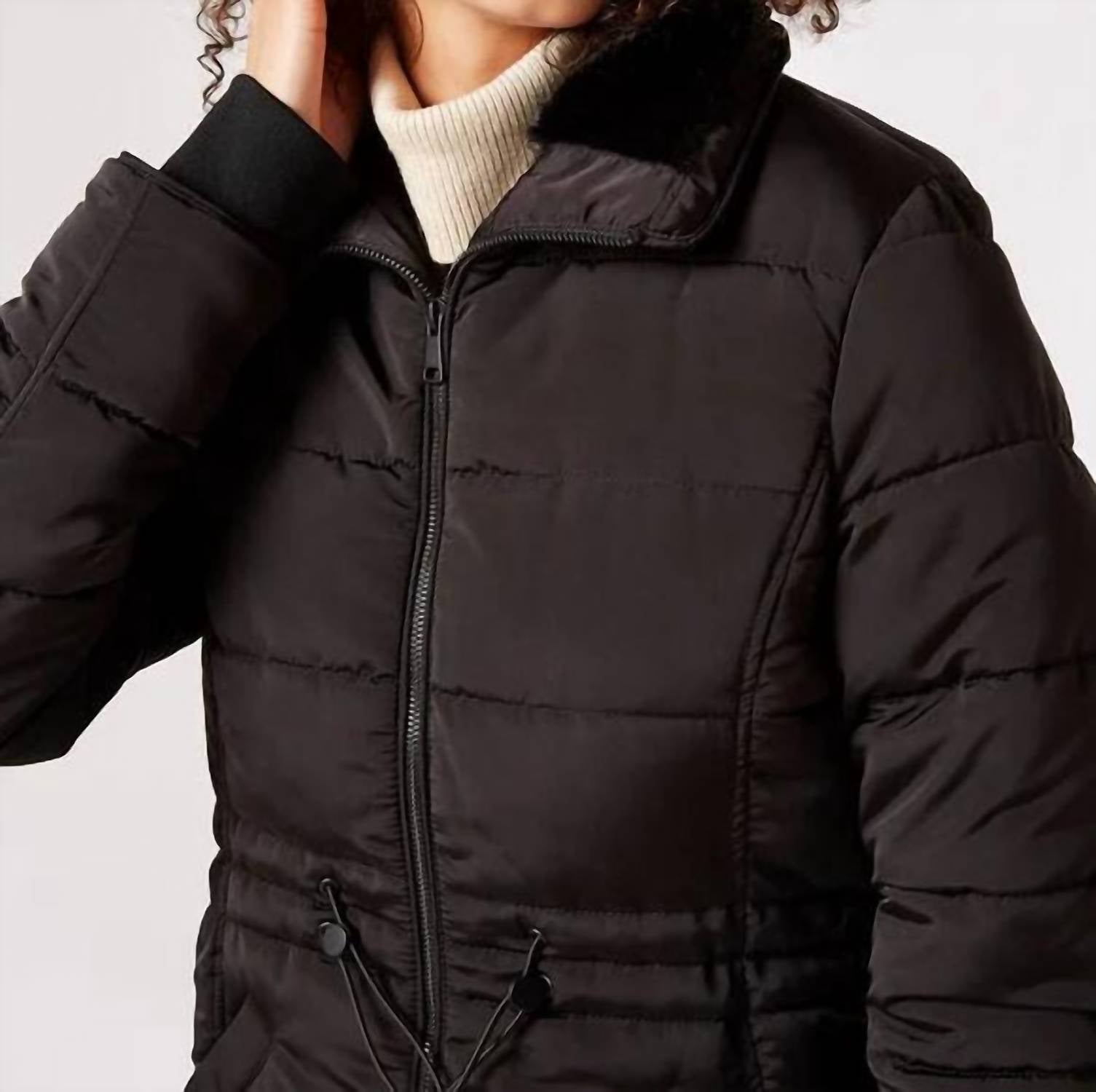 APRICOT Removable Hood Puffer Jacket in black - women's jacket - view 6