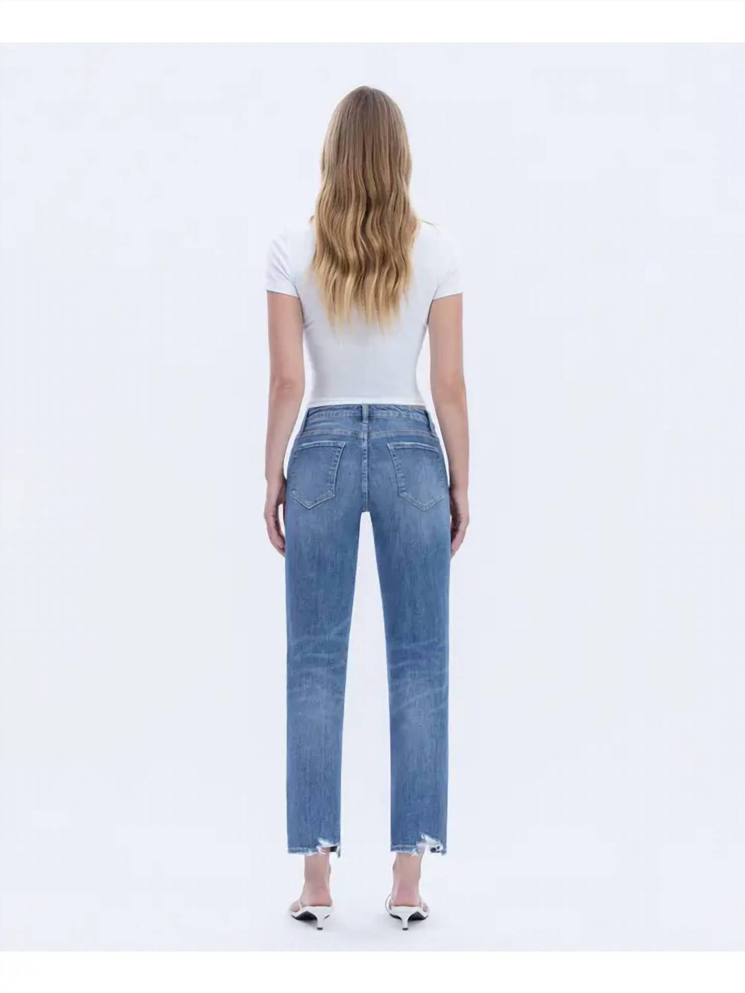 Vervet By Flying Monkey - High Rise Distressed Boyfriend Fit Jeans