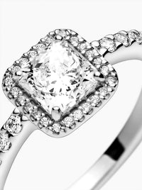 Pandora Women's Square Sparkle Halo Ring in silver - women's jewelry - view 5